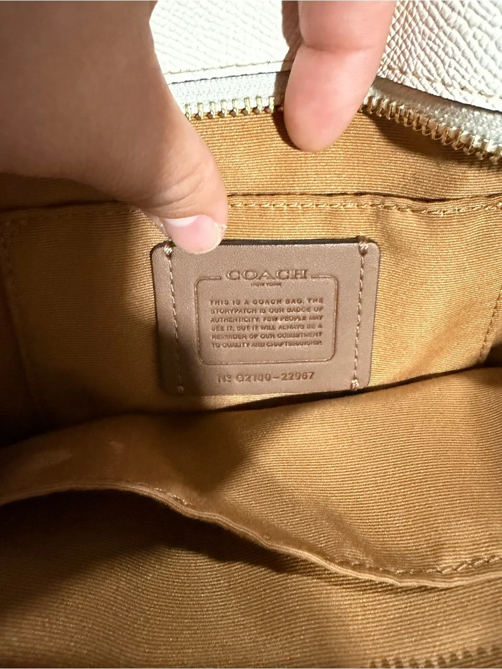 Coach Pebble Leather Tote in Chalk Cream with Gold Hardware